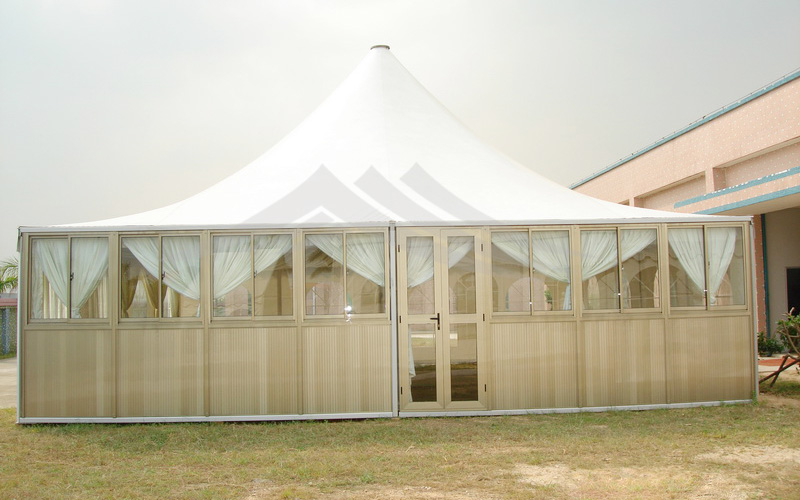 GuangAo-Best Outdoor Pagoda Trade Show Tent With Glass Wall Of Exhibition
