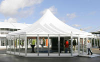 Outdoor Marquee Hexagonal Tent With Glass Wall For Exhibition